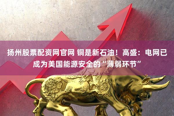 扬州股票配资网官网 铜是新石油！高盛：电网已成为美国能源安全的“薄弱环节”